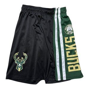 Milwaukee Bucks UNK Men's Basketball Shorts Black Green NBA Men's Size Small